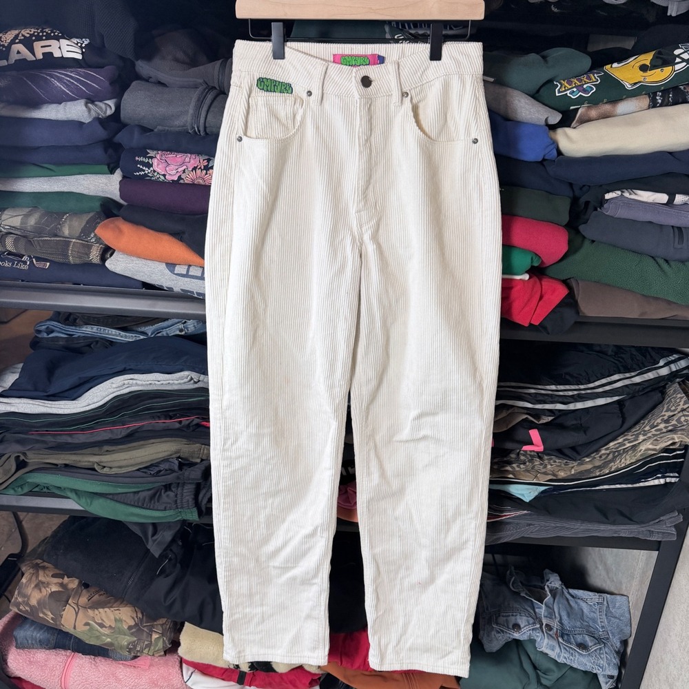 empyre‎ Corduroy Pants Cream Beige Relaxed Fit Straight Leg womens Size